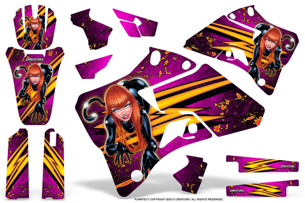 Yamaha YZ 125-250 96-01 Graphics Kit Purrfect Pink